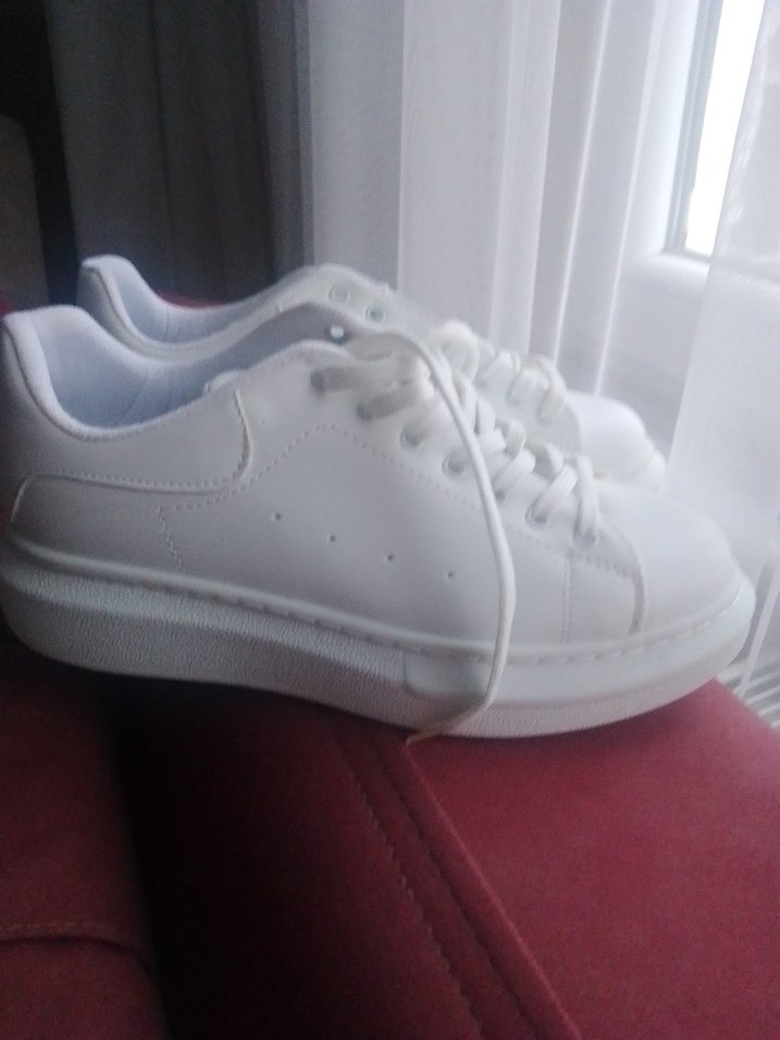 Beyaz Platform Topuklu Kadın Spor Ayakkabı - Görsel 2