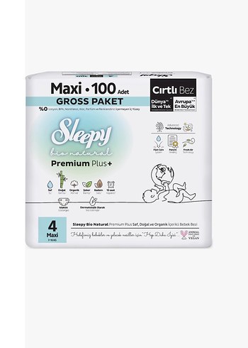 Sleepy Premium Plus+ Maxi 100 Adet Çırtlı Bez - Görsel 2