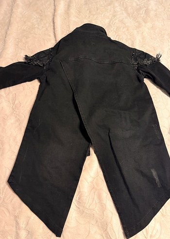 Siyah çıt çıtlı Denim Ceket - Görsel 2