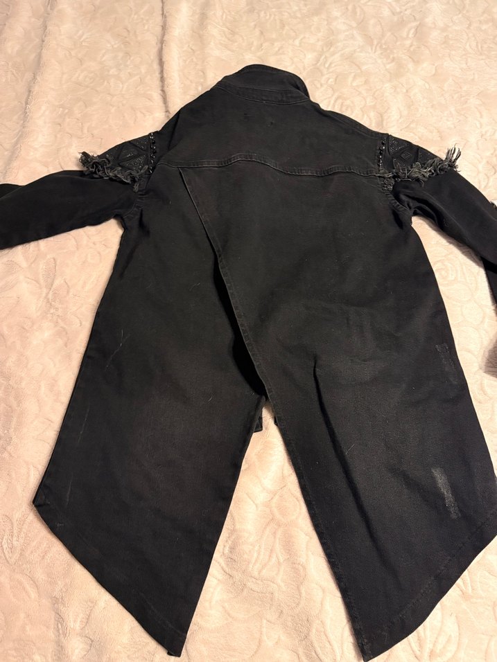 Siyah çıt çıtlı Denim Ceket - Görsel 2