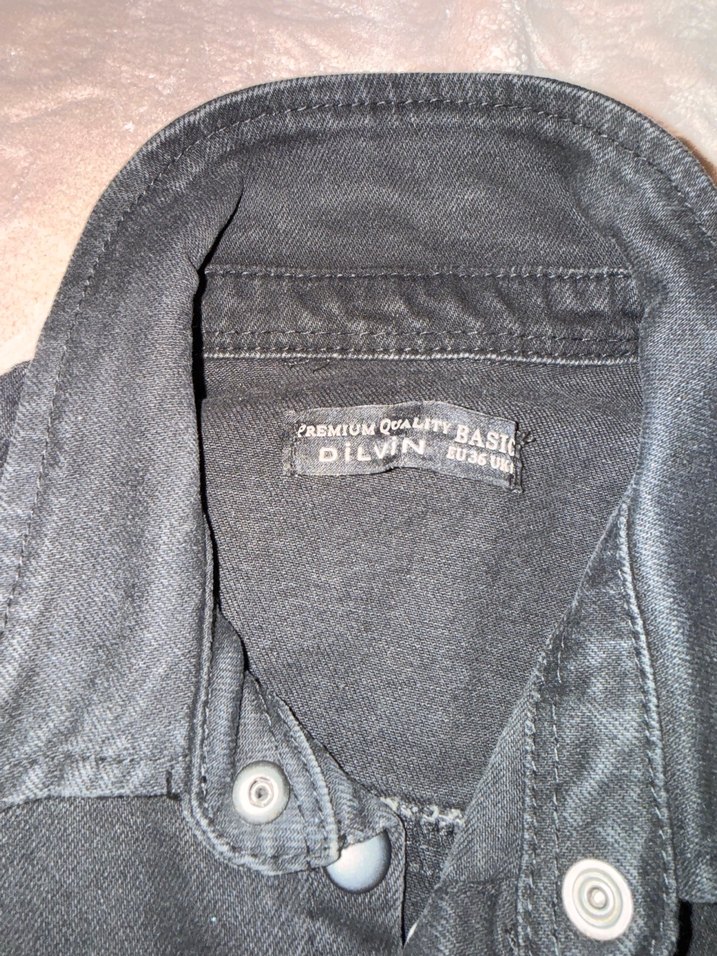 Siyah çıt çıtlı Denim Ceket - Görsel 3