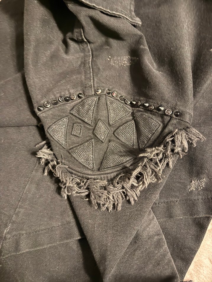 Siyah çıt çıtlı Denim Ceket - Görsel 4