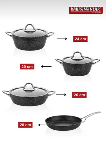 Diğer Kahramanlar Siyah Granit Tencere Seti
