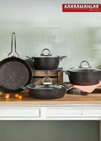 Kahramanlar Siyah Granit Tencere Seti - Görsel 4