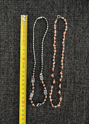 YENİ 2 adet mercan hematit taşlı kolye - Görsel 4