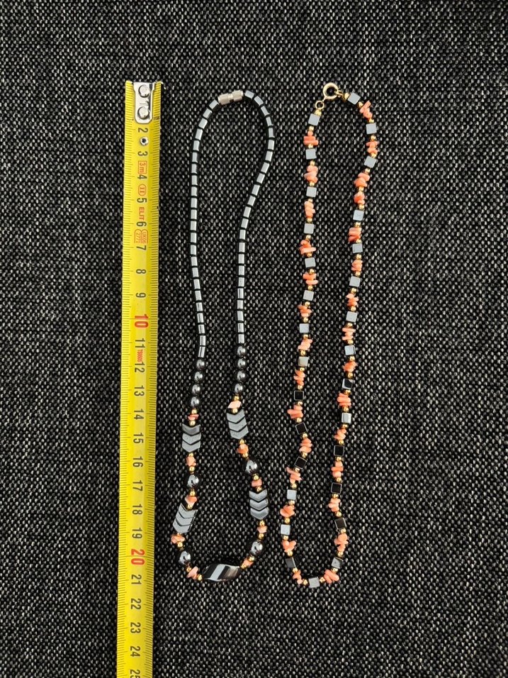 YENİ 2 adet mercan hematit taşlı kolye - Görsel 4