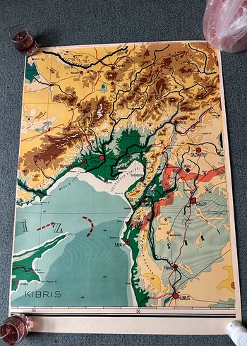 MEB 1940 Baskısı 10 Parça Büyük Boy Türkiye Coğrafya Haritası - Görsel 7