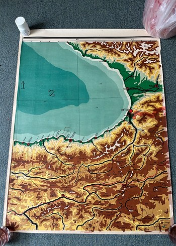 MEB 1940 Baskısı 10 Parça Büyük Boy Türkiye Coğrafya Haritası - Görsel 6