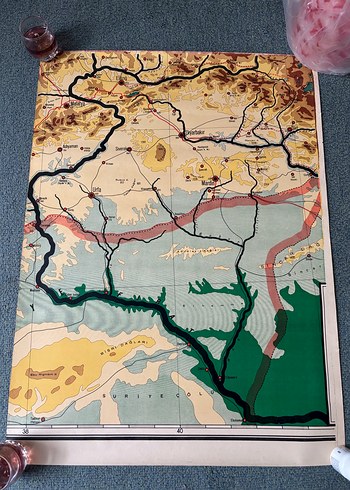 MEB 1940 Baskısı 10 Parça Büyük Boy Türkiye Coğrafya Haritası - Görsel 10