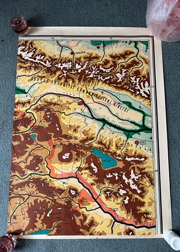 MEB 1940 Baskısı 10 Parça Büyük Boy Türkiye Coğrafya Haritası - Görsel 9