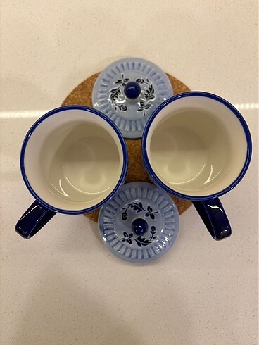 Beden lacivert Renk Rêve Kapaklı Porselen Kupa / Mug