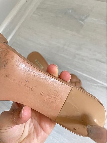 37 Beden camel Renk Stradivarius topuklu sandalet