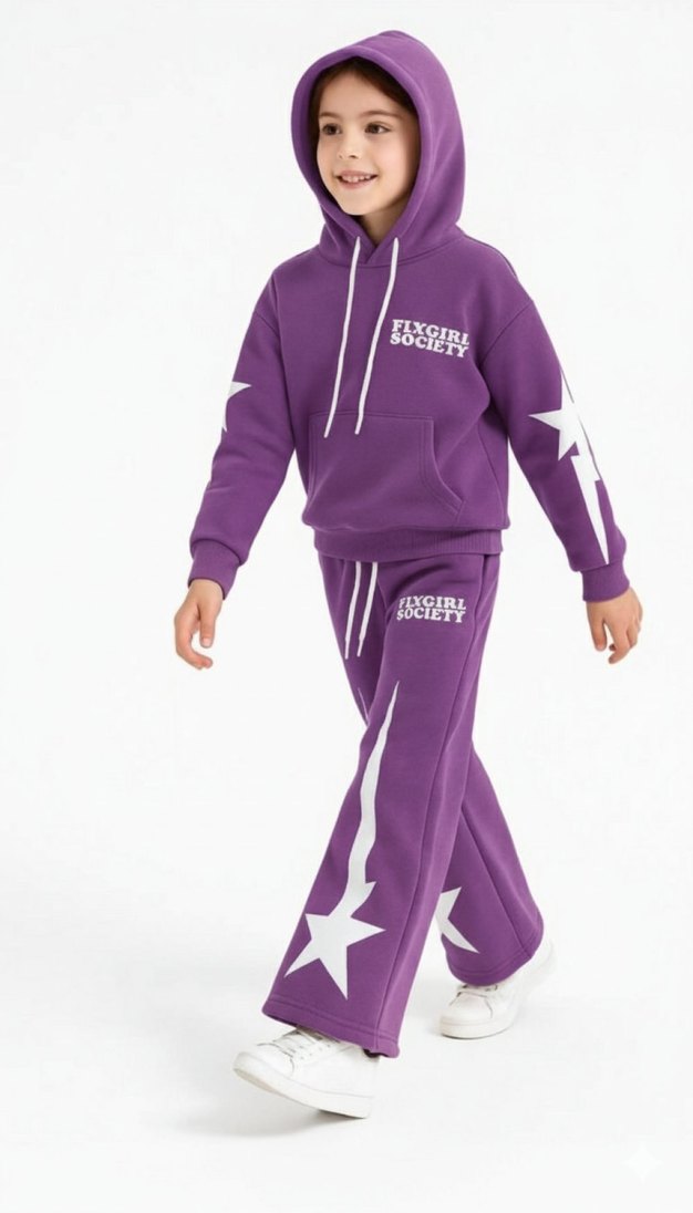 Kız Çocuk Kapüşonlu Eşofman Takımı - Görsel 2