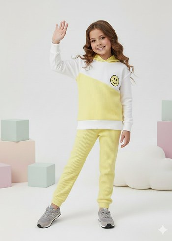 Kapüşonlu Kız Eşofman Takımı - Görsel 2