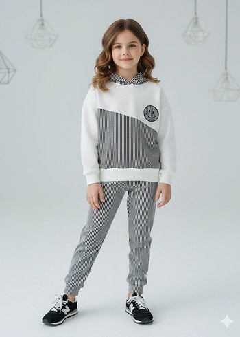 Kapüşonlu Kız Eşofman Takımı - Görsel 3