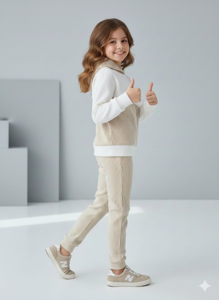 Kapüşonlu Kız Eşofman Takımı - Görsel 5