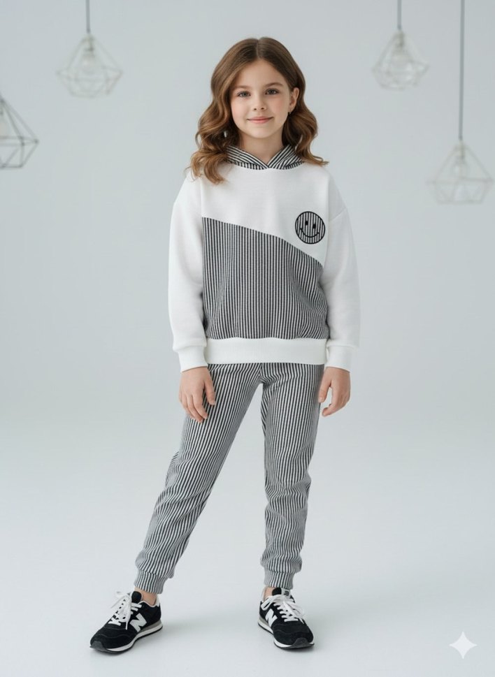 Kapüşonlu Kız Eşofman Takımı - Görsel 3