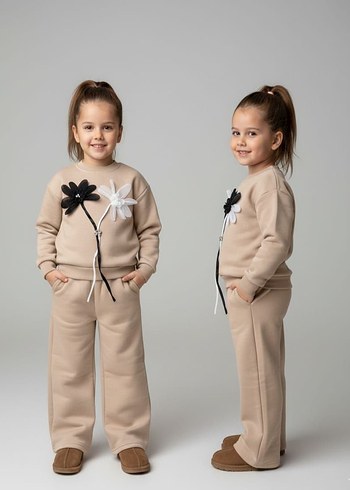 Nakışlı Kız Çocuk Eşofman Takımı - Görsel 3