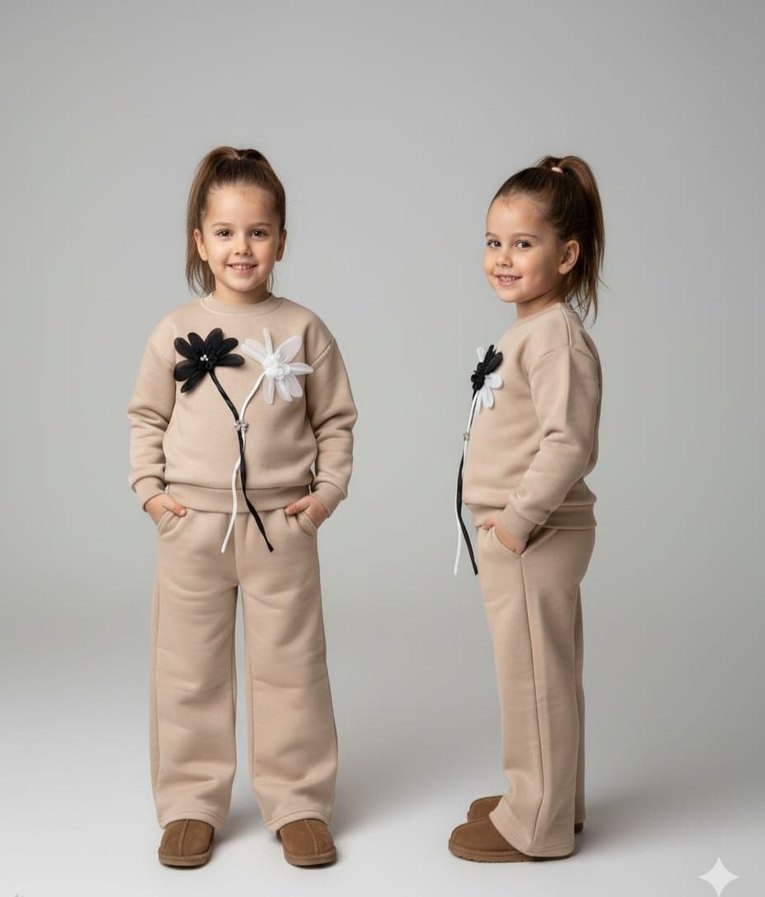 Nakışlı Kız Çocuk Eşofman Takımı - Görsel 3