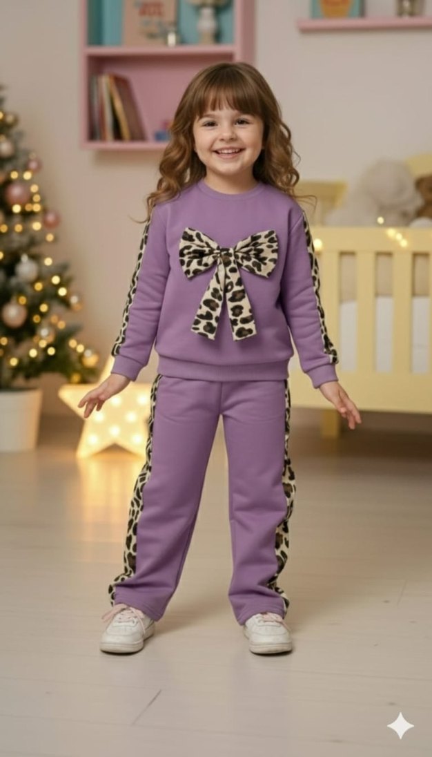 Leopar Desenli Kız Eşofman Takımı - Görsel 2