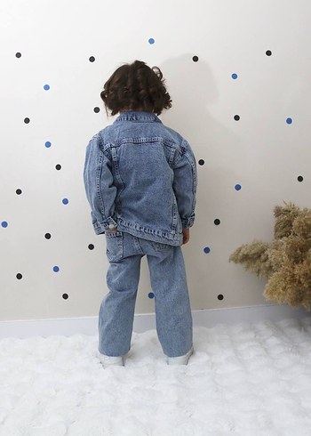 erkek Çocuk Düğmeli Salaş Denim takim - Görsel 2