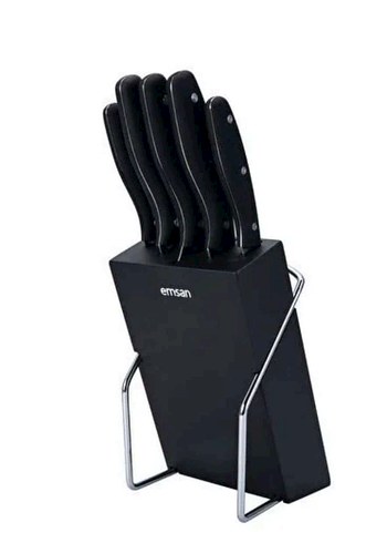 Emsan Siyah Bıçak Seti ve Standı - Görsel 2