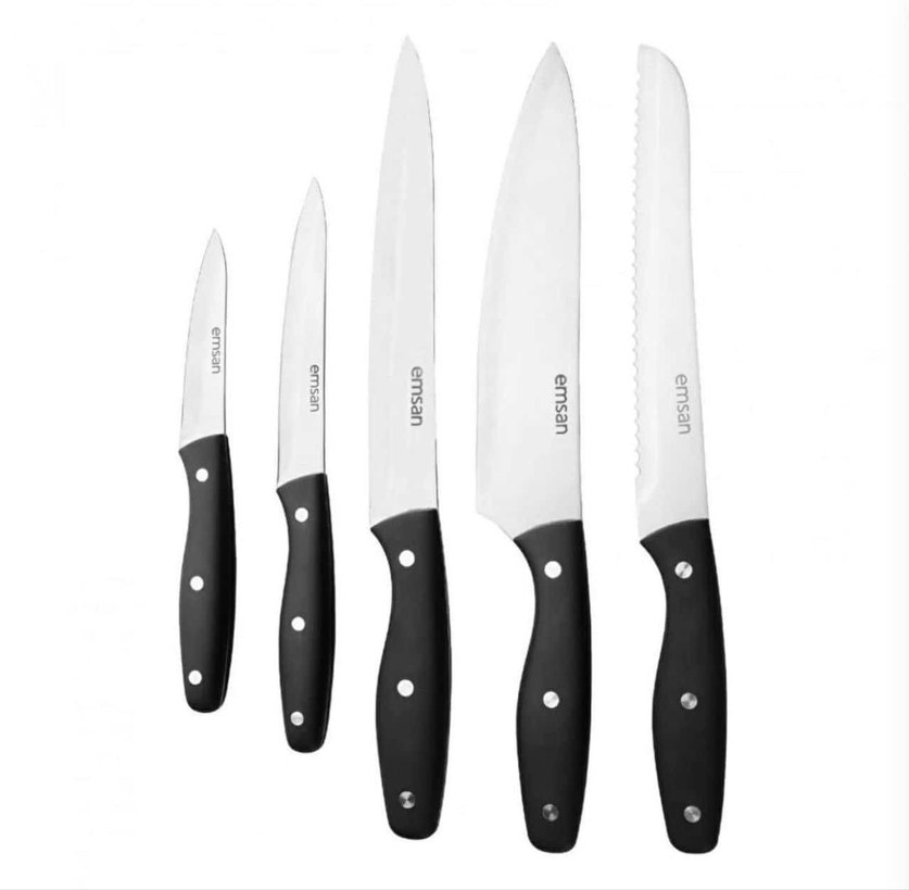 Emsan Siyah Bıçak Seti ve Standı - Görsel 3