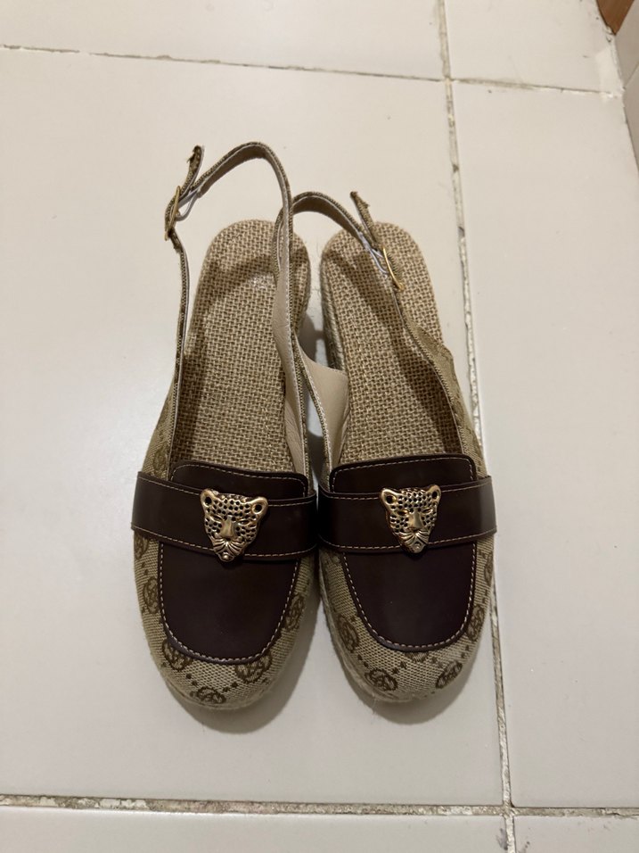 Kahverengi Dolgu Topuklu Kadın Espadril - Görsel 4