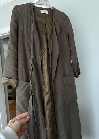 Yeşil uzun trenç - Görsel 4