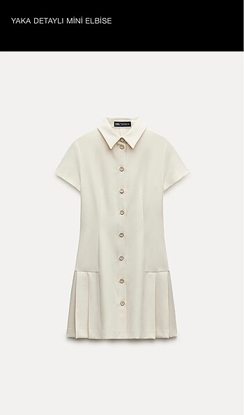 Yaka Detaylı Mini Elbise Zara