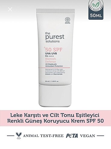 the purest yüz güneş kremi