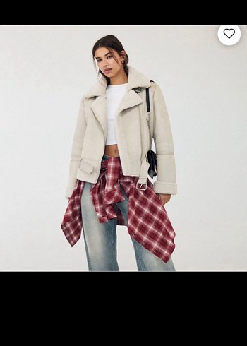 Stradivarius Kürklü Bej Süet Kadın Ceket