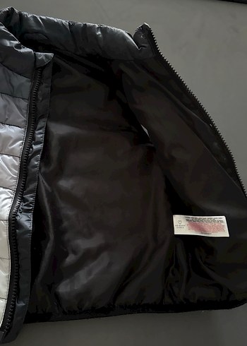 Gri Bağlama Desenli Fermuarlı Erkek çocuk yelek - Görsel 3