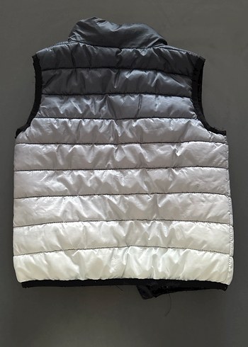 Gri Bağlama Desenli Fermuarlı Erkek çocuk yelek - Görsel 4