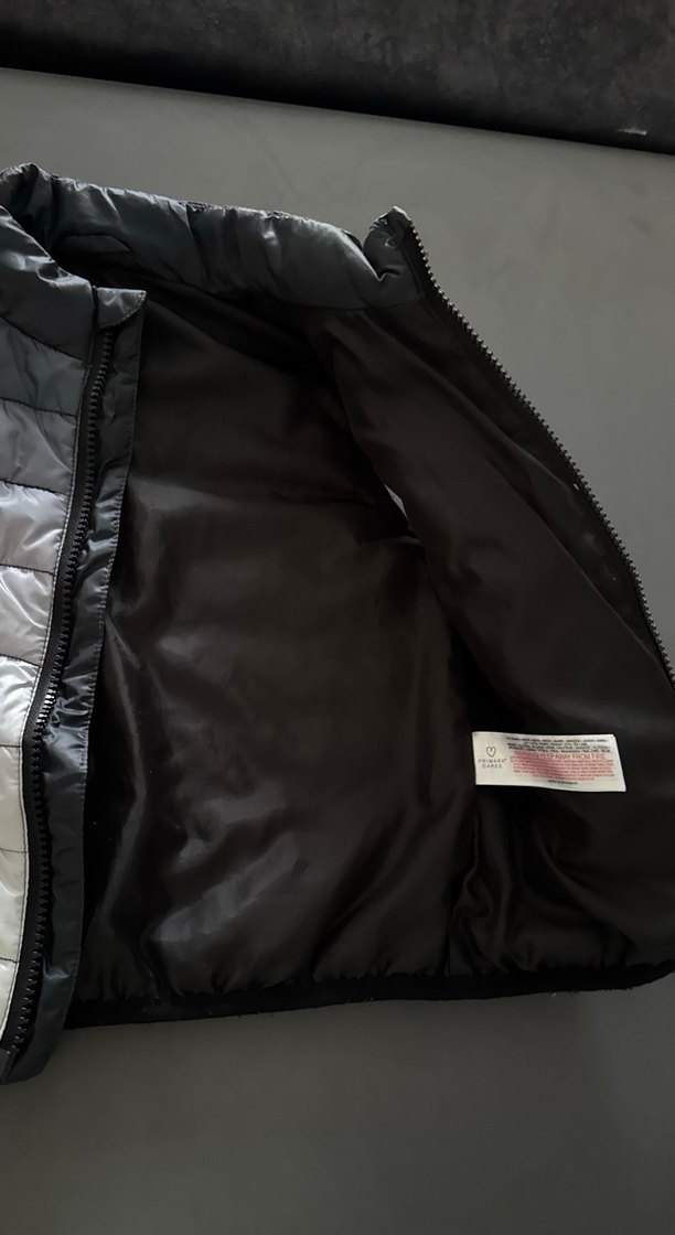 Gri Bağlama Desenli Fermuarlı Erkek çocuk yelek - Görsel 3