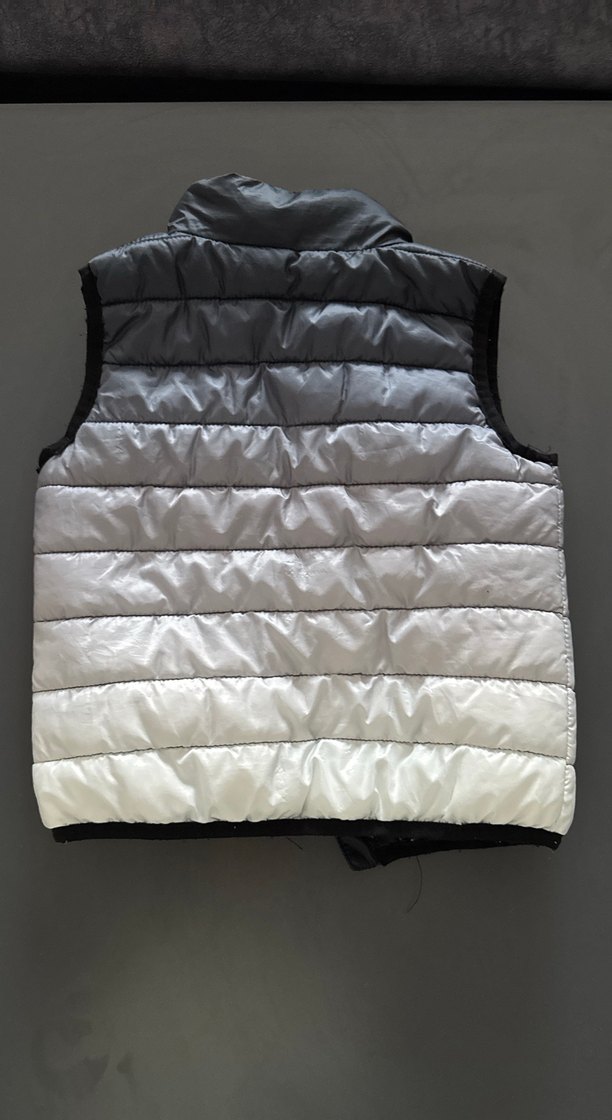 Gri Bağlama Desenli Fermuarlı Erkek çocuk yelek - Görsel 4