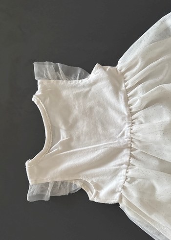 Nakışlı Beyaz Kız Çocuk Elbisesi - Görsel 4