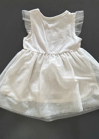 Nakışlı Beyaz Kız Çocuk Elbisesi - Görsel 3
