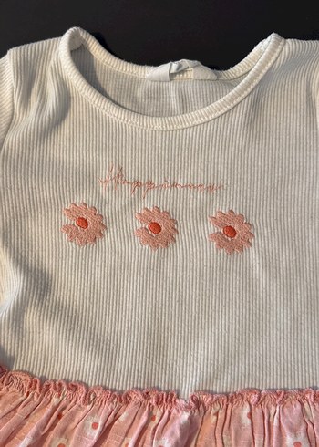 Kız Çocuk Pembe Renkli Pamuklu Elbise - Görsel 2