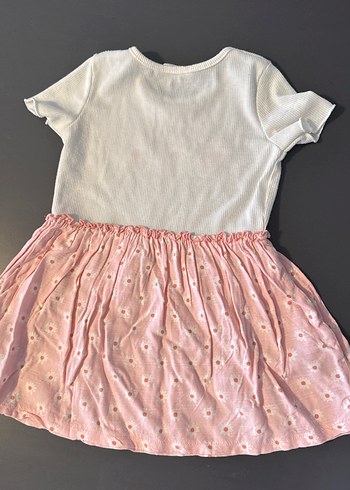 Kız Çocuk Pembe Renkli Pamuklu Elbise - Görsel 3