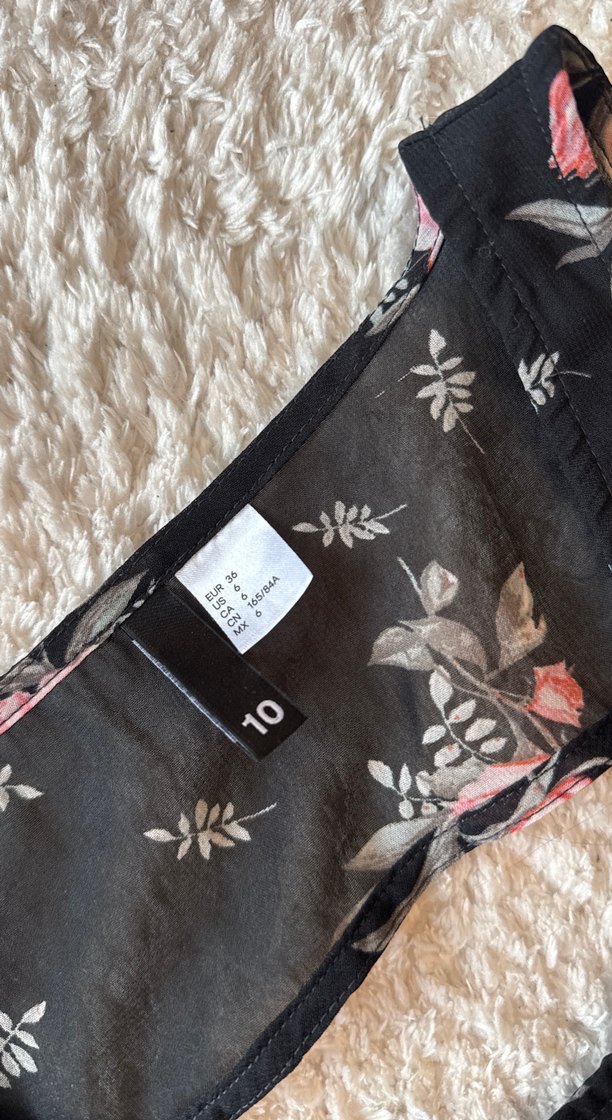 Siyah Çiçek Desenli Midi Bohem Elbise - Görsel 3