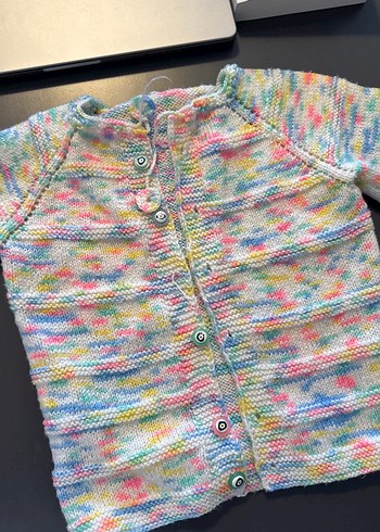 Kız Çocuk Çok Renkli Örgü Hırka - Görsel 2