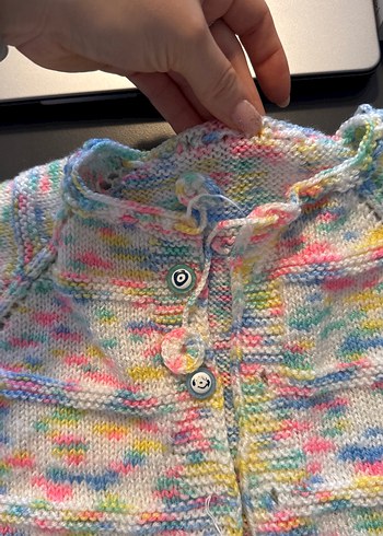 Kız Çocuk Çok Renkli Örgü Hırka - Görsel 3