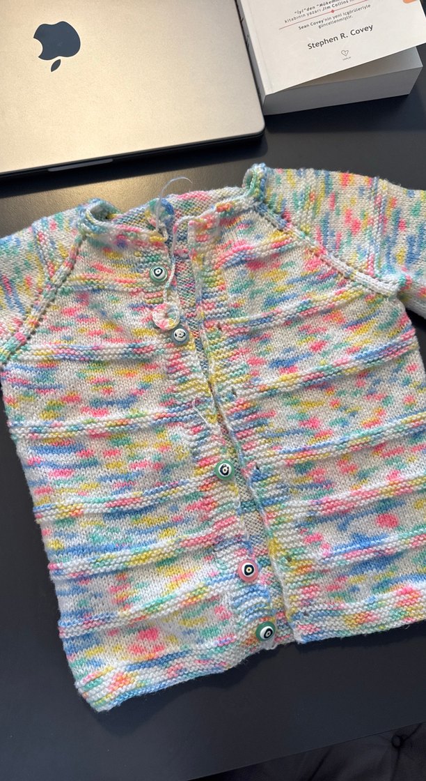 Kız Çocuk Çok Renkli Örgü Hırka - Görsel 2