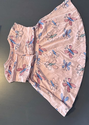 Uzun Kollu Pembe Kelebek Desenli Kız Bluzu - Görsel 3