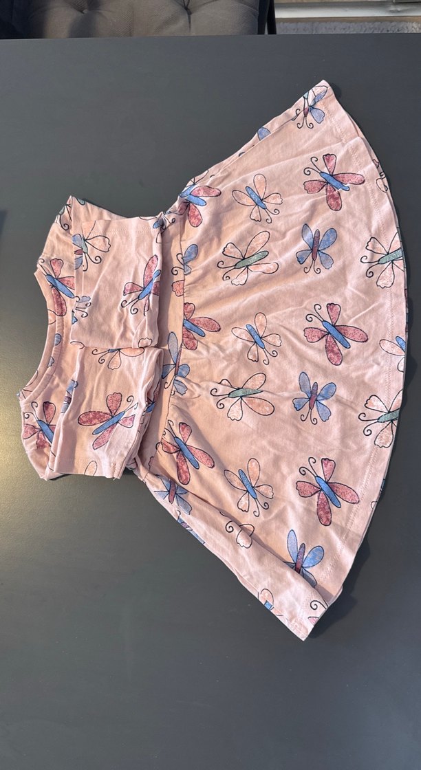 Uzun Kollu Pembe Kelebek Desenli Kız Bluzu - Görsel 3