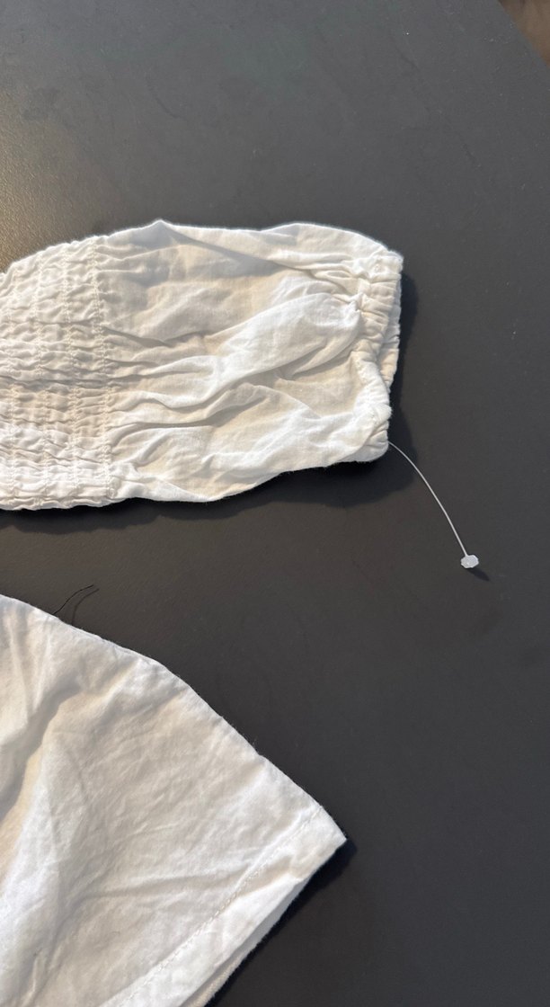 Kız Çocuk Beyaz Keten Fırfırlı Bluz - Görsel 2