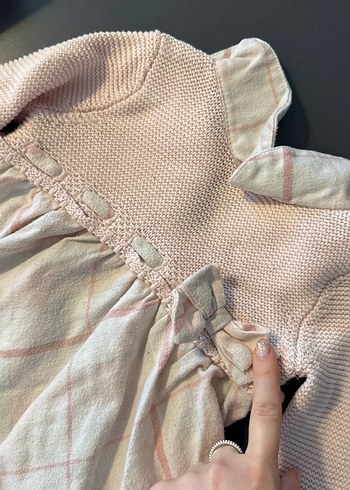 Pembe Örgü Kız Çocuk Elbise - Görsel 4