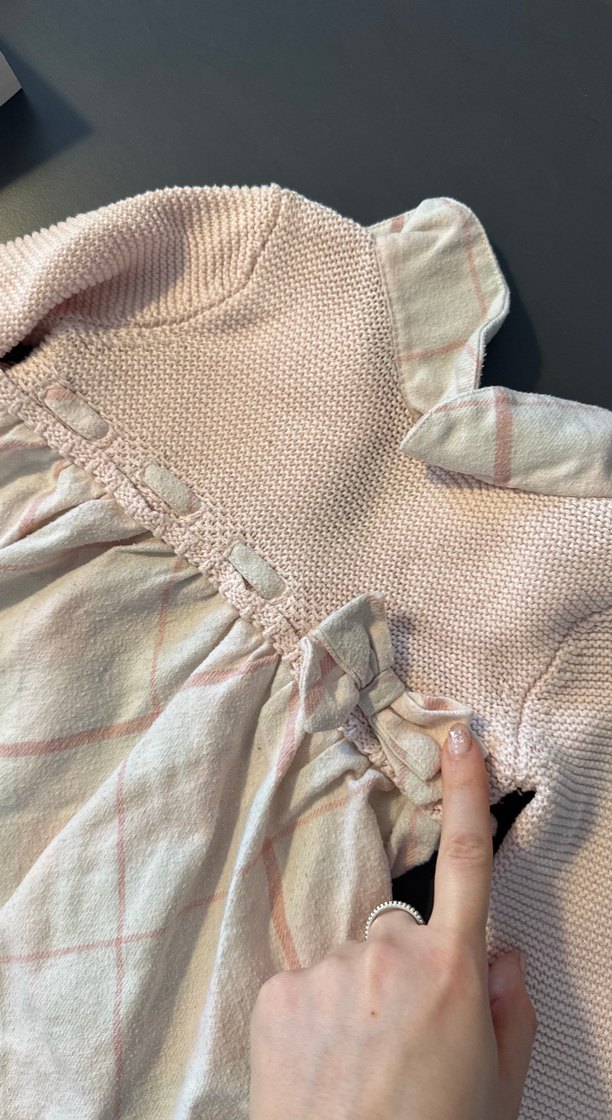 Pembe Örgü Kız Çocuk Elbise - Görsel 4