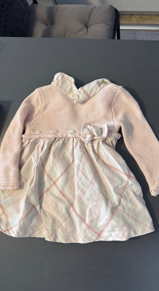 Pembe Örgü Kız Çocuk Elbise - Görsel 3